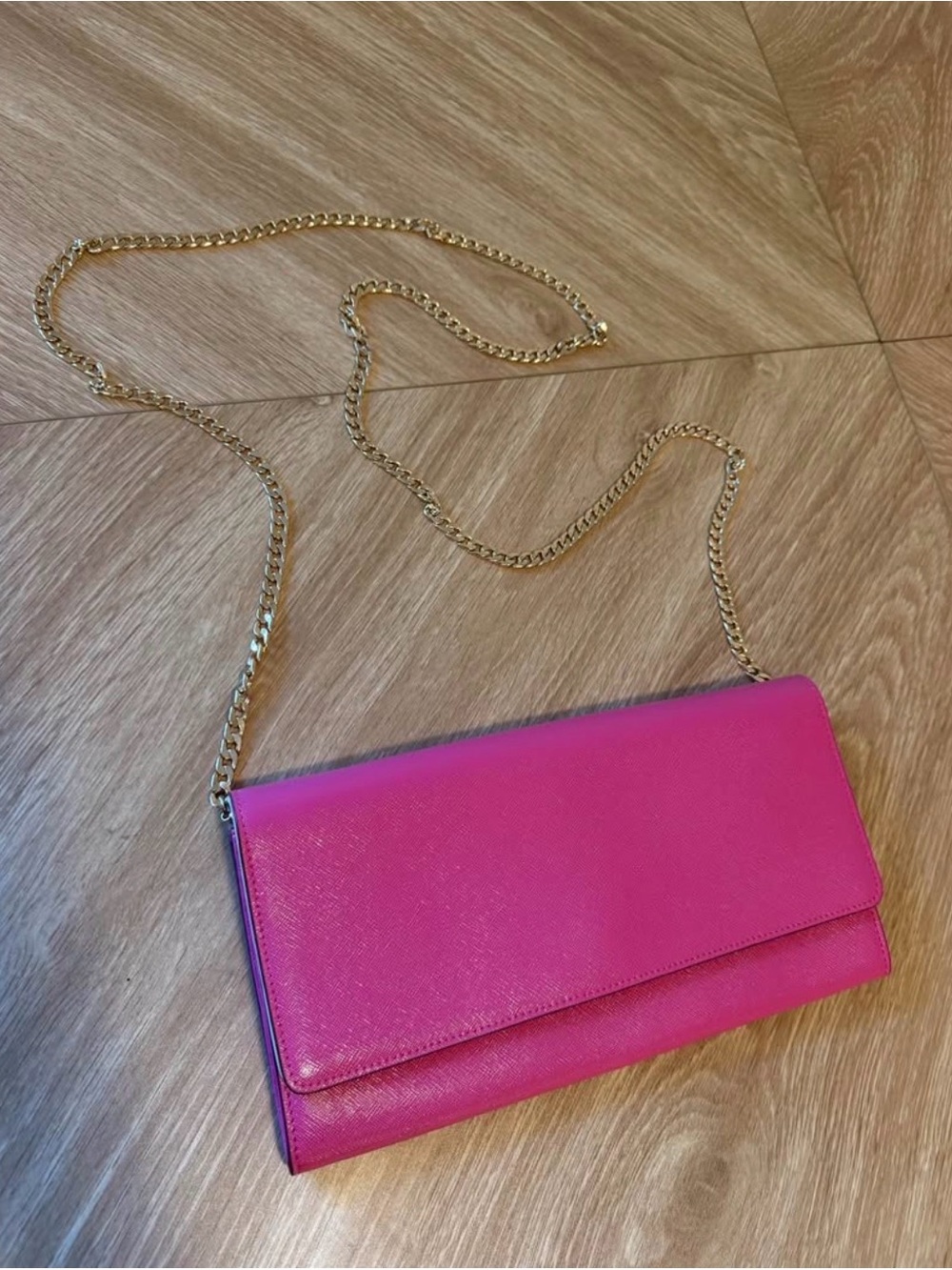Nordstrom Hot Pink Chain-Shoulder Wallet